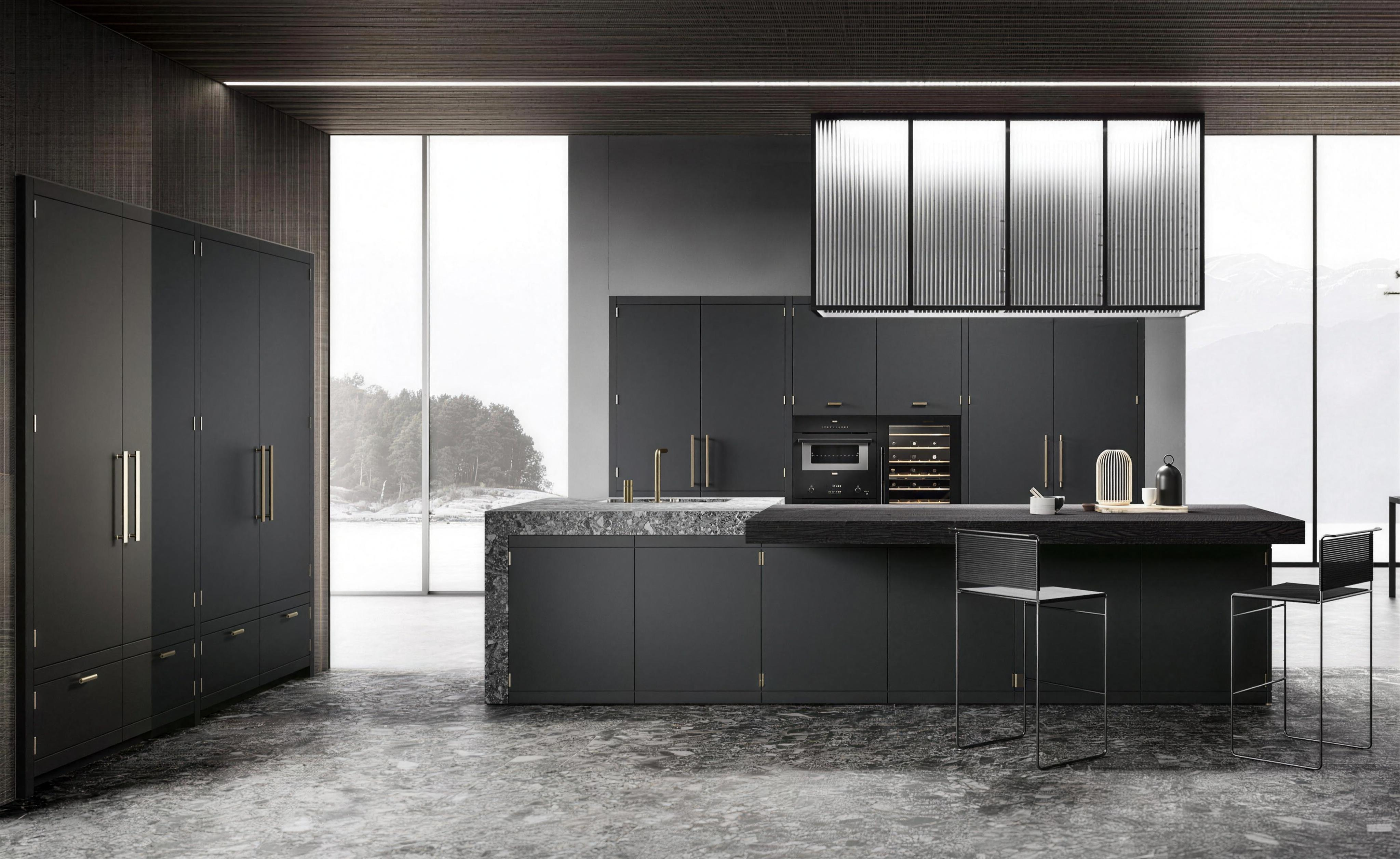 Miton Cucine black matt in-frame kitchen